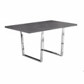 Homeroots 30.25 in. Grey Particle Board & Chrome Metal Dining Table 332625